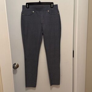 Michael Kors Navy and White Geometric Pants